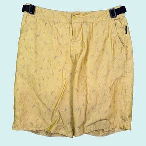 Flylow Reynolds Board Short Yellow Western Cowboy Print Men's Size Large